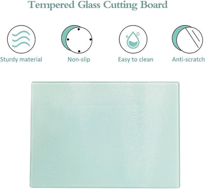 Tempered Glass Cutting Board for Kitchen Countertop, Durable Chopping Board, Scratch & Heat Resistant, Dishwasher Safe