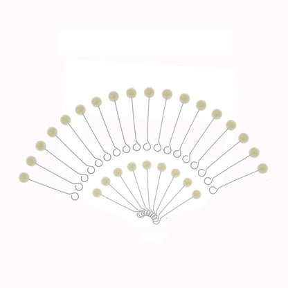 100 Pieces Wool Daubers Ball Brush Leather Dye Tool with Metal Handle for DIY Crafts Projects