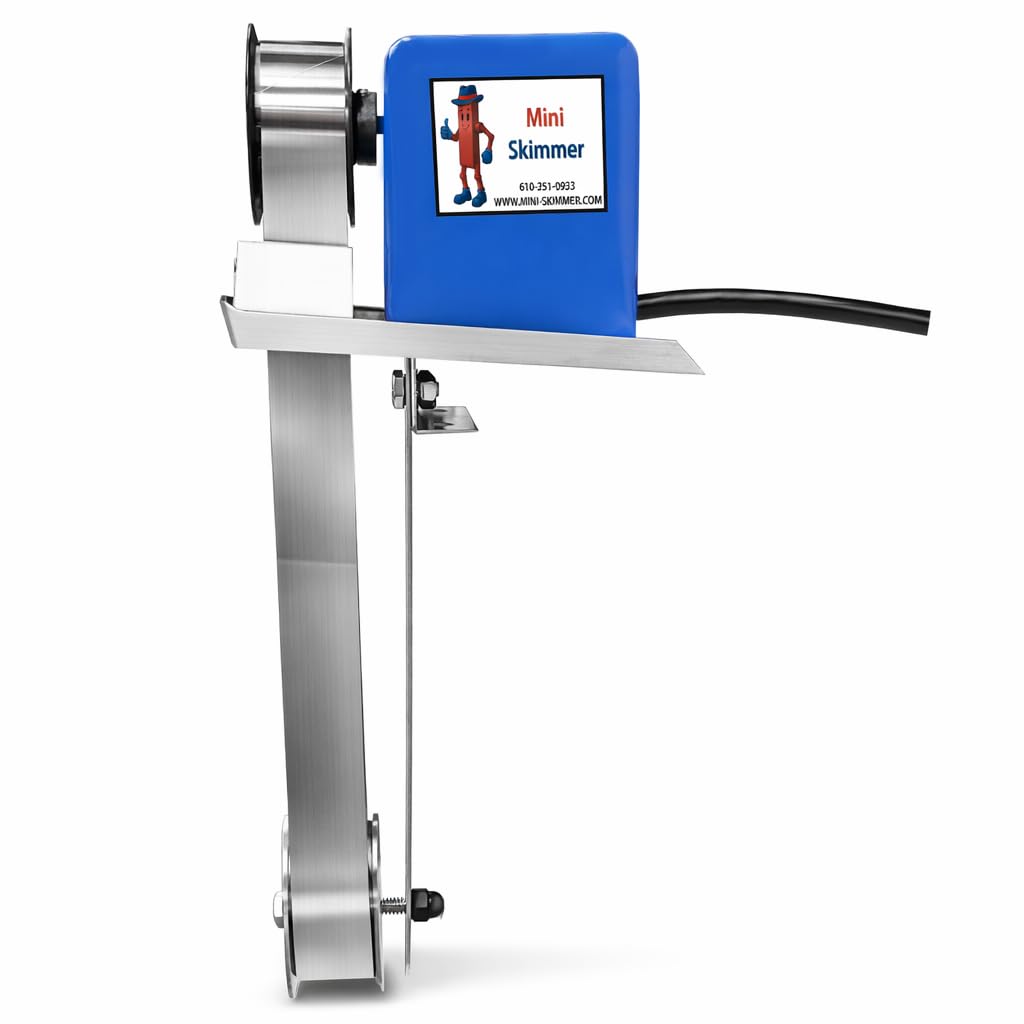 Mini-Skimmer Stainless Steel Belt Oil Skimmer MSB-B, 1 GPH Oil Removal, for Coolant Tanks, Parts Washers, Ultrasonic Cleaners (8" Reach (30 RPM))