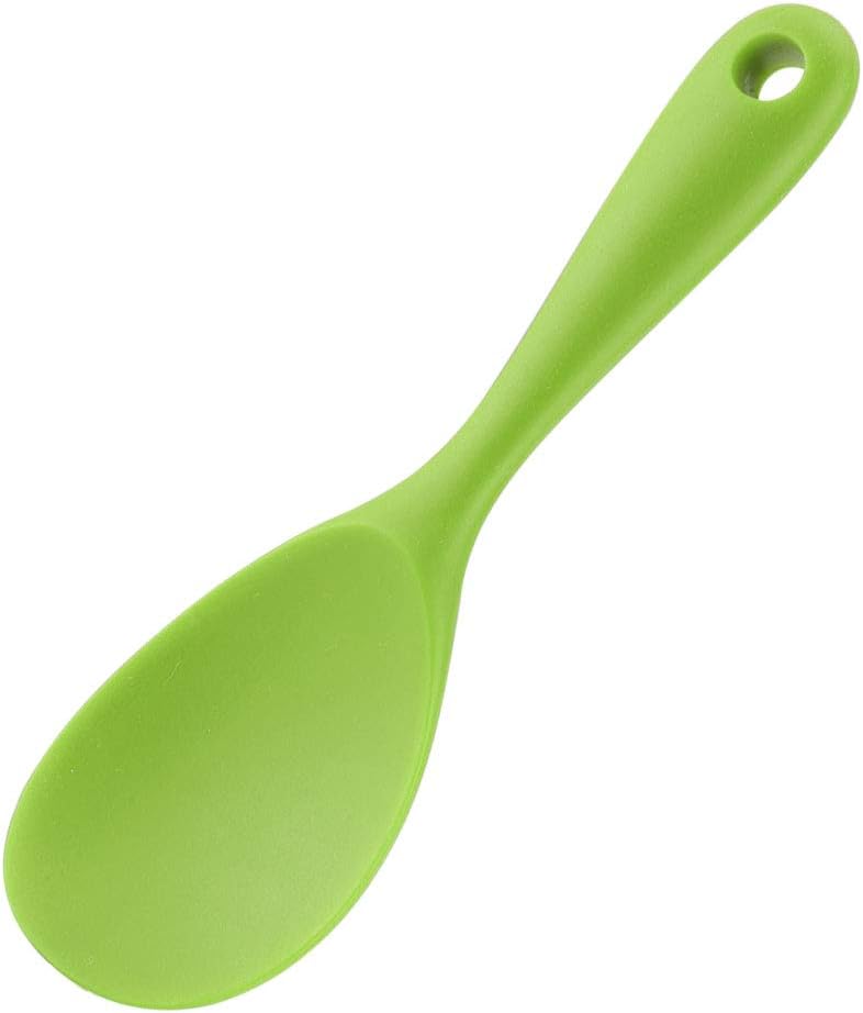 uxcell Silicone Soup Ladle Spoon - 8.7 Inch Heat Resistant Kitchen Utensil for Serving Soup, Green