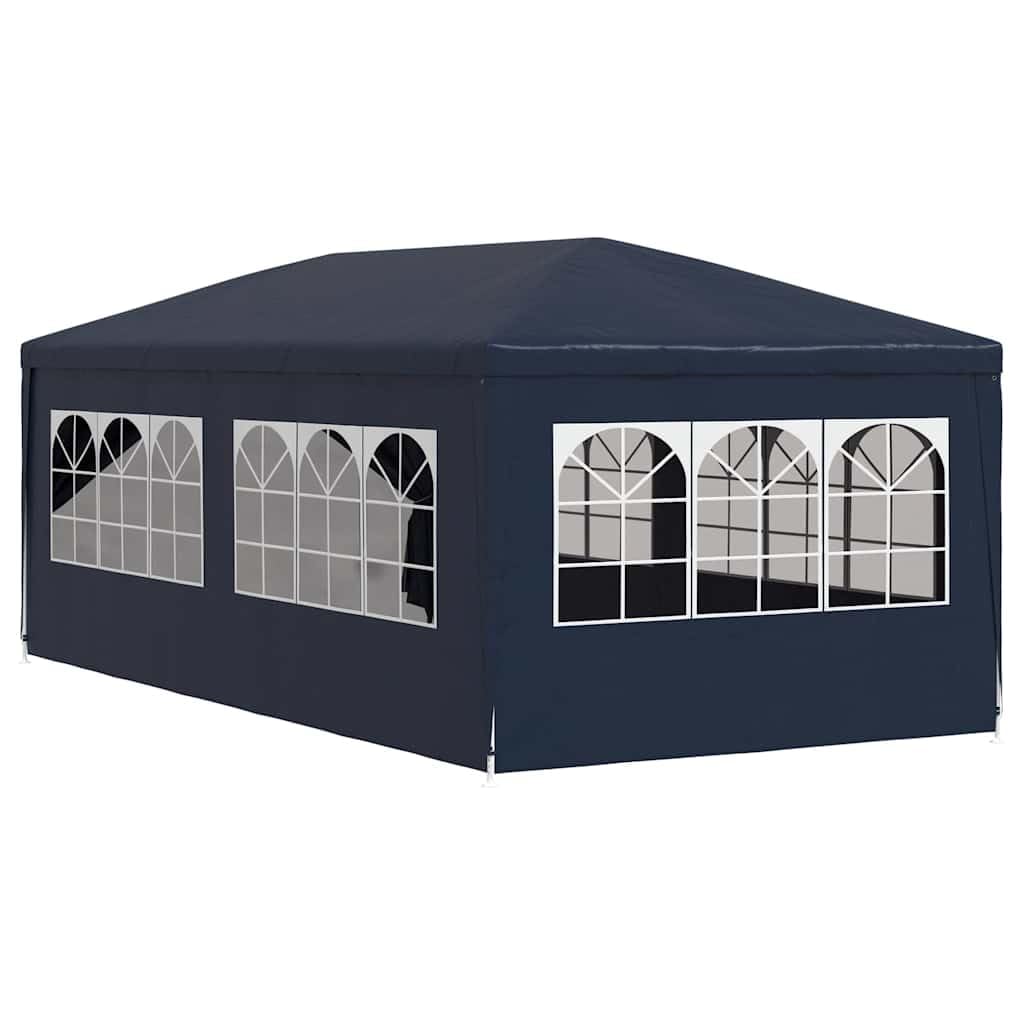 Xhnifbn 10x20 FT Blue Party Tent Heavy Duty Steel Frame UV-Resistant PE Canopy Gazebo for Backyard Wedding Outdoor Events with Windows & Zip Door, Easy Setup