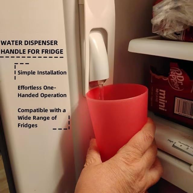 Jxueych White Water Dispenser Lever for Refrigerator Interior, Hand Free Handle, One-handed Portable Operation,