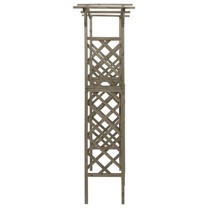 Grey Solid Firwood Pergola with Gate, Solid Pine Wood Large Outdoor Structure for Gardens and Patios, Traditional Design with Ornamental Inlays, Durable Construction and Easy