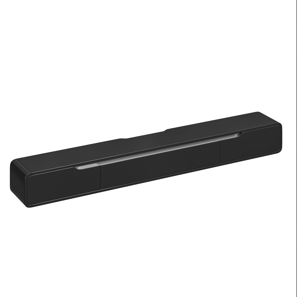 FurniNova 70'' Floating TV Stand with Drawers, Wall Mounted TV Console, High-Gloss Floating Entertainment Center Under TV Shelf for Living Room Bedroom,Fully Assembled,Black