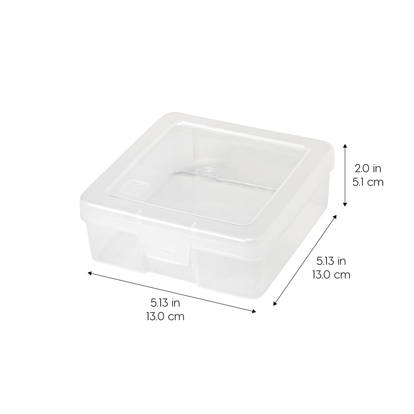 IRIS USA Clear Storage Cases, 10-Pack, |Made in USA|, Plastic Bead Organizing Containers with Snap Lid for Arts, Crafts, Ephemera, Stickers, & Dance Cheer, Clear - Small