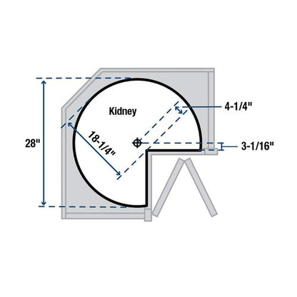 Knape & Vogt Corner Cabinet Lazy Susan, 2-Tier Lazy Susan for Cabinet, 28 in. 360º Turntable for Kitchen Cabinets, White