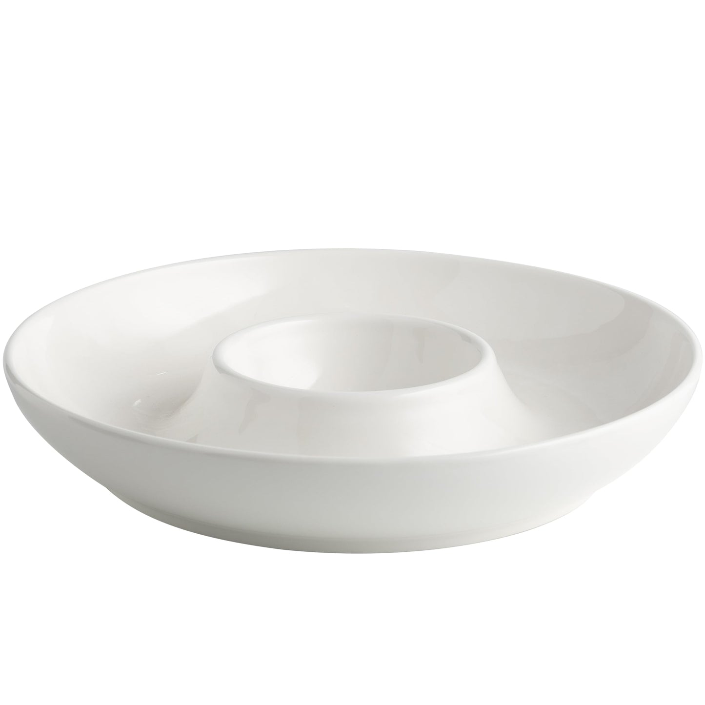 LEHAHA Ceramic Chip and Dip Serving Set, 12 Inch Large porcelain Divided Bowls Set for Salsa, Veggies, Dip, Appetizers, Snacks, Candy, Fruits-Relish Trays for Parties and Entertaining, White