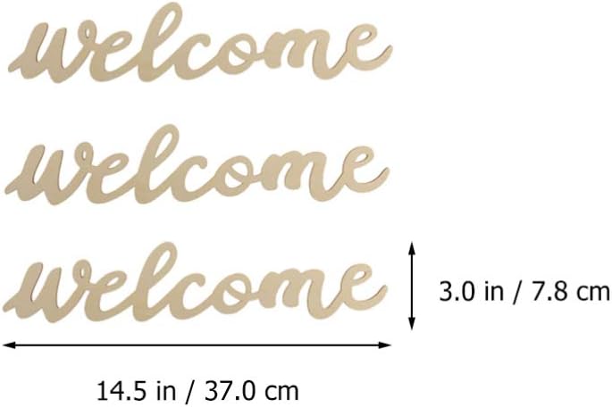 PRETYZOOM 10pcs Farmhouse Welcome Sign Cutout, Unfinished Letter Sign DIY Block Words for Home Wedding