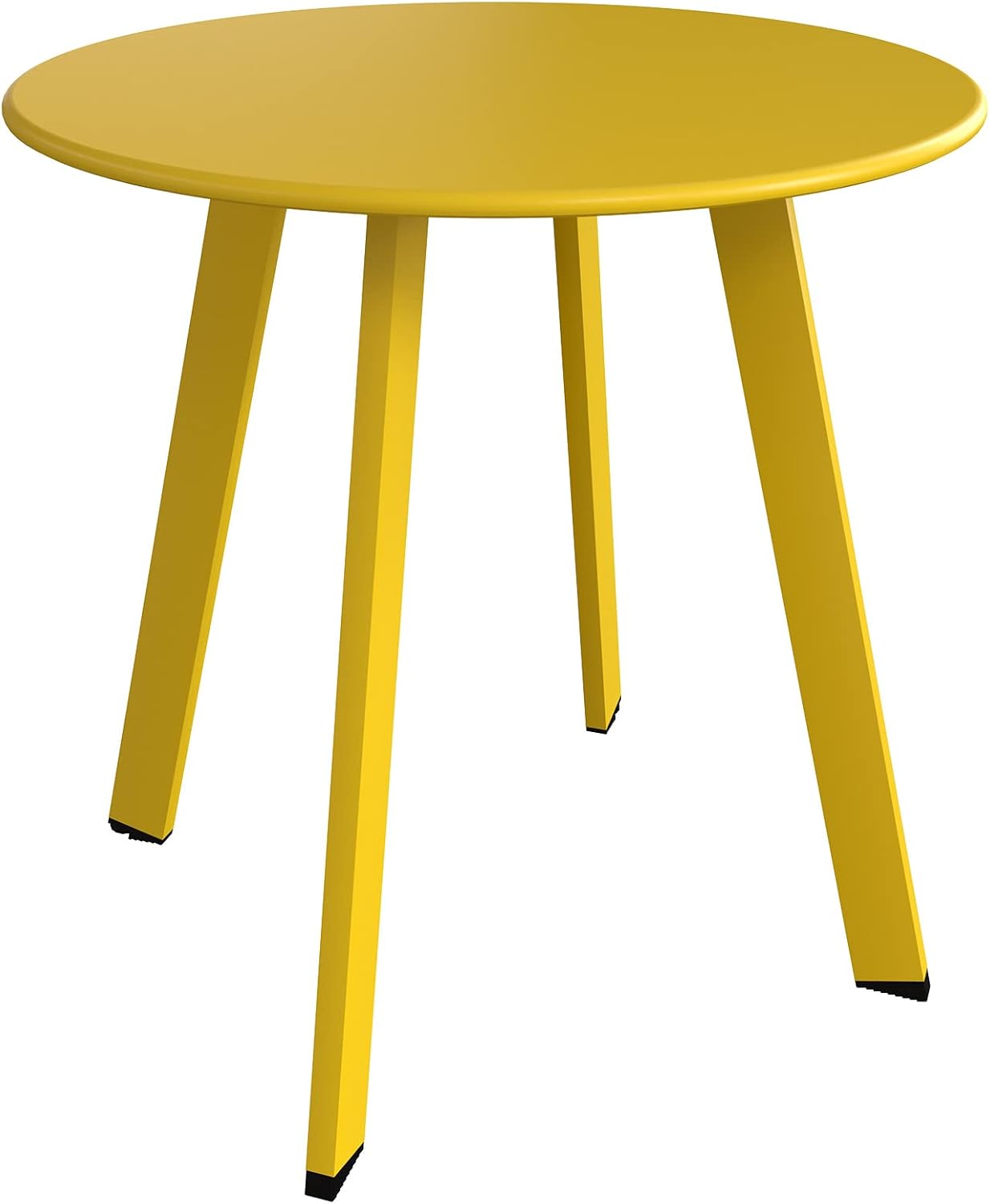 Round Outdoor Side Table with Square Feet - Perfect for Patios and Balconies