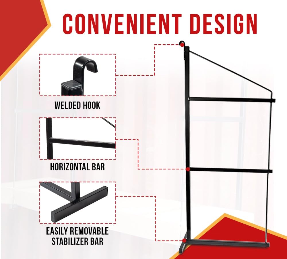 Mytee Products 4 Pack of 3 Tier Shipping Container Shelving Bracket with 18"(D) x 60"(H) - Black Powder Coated Steel Shelf Brackets for Heavy Duty Trailer Containers - Easy to Assemble & Remove