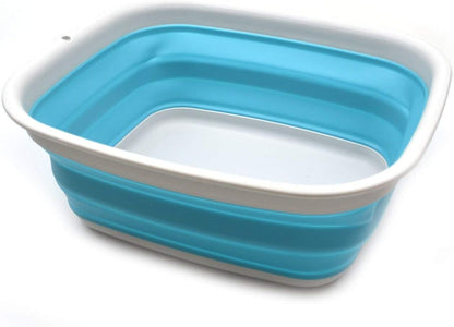 SAMMART 7.7L (2 Gallon) Collapsible Tub - Foldable Dish Tub - Portable Washing Basin - Space Saving Plastic Washtub