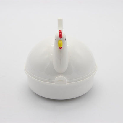 Chicken Shape Microwave Egg Cooker - 4 Eggs Capacity Boiler Steamer Poacher for Omelet & Hard-Boiled Egg