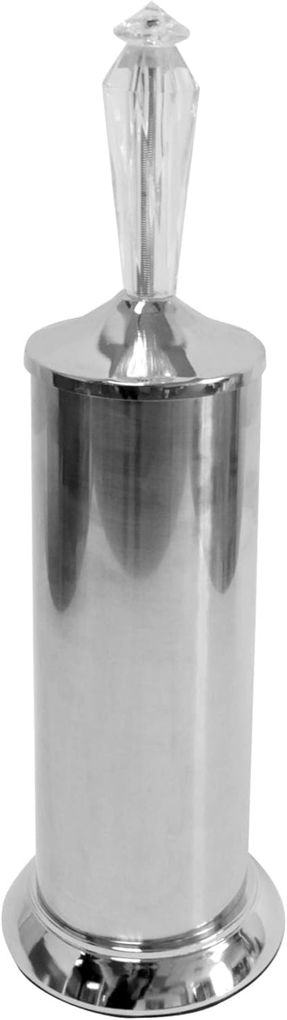 Splash Home Adora Stainless Steel Toilet Brush with Holder, Bowl Scrubber with Durable Cleaning Bristles, Chrome Design