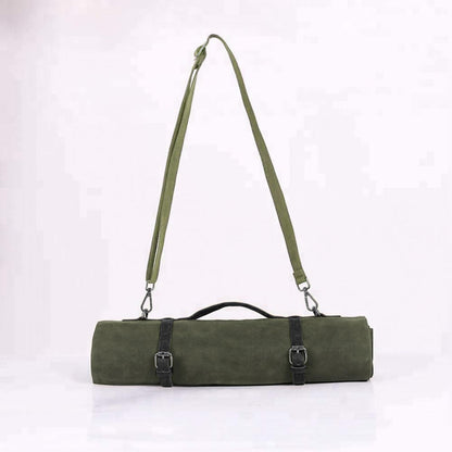 Large Chef’s Knife Roll Bag,Heavy Duty Waxed Canvas Knife Carrier,11 Pockets Kitchen Cooking Tools Storage Case, Easily Carried By Shoulder Strap ForProfessional Chefs,Culinary School Students