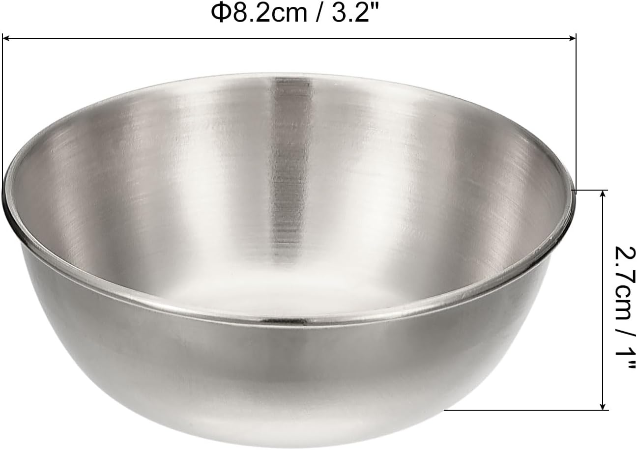 uxcell 4pcs Stainless Steel Sauce Dishes, Metal Serving Bowls for Sauces, Rice, Ice Cream