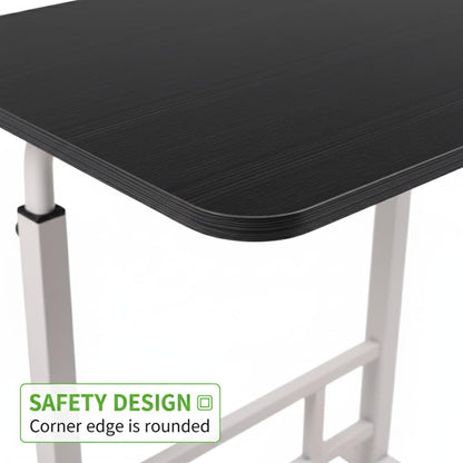 23.6" 66lbs 66 lbs Japard Small Desk on Wheels, Mobile TV Tray Table Rolling Desk for Bed Sofa, Adjustable Height Wide