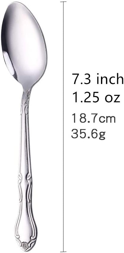 Iced Tea Spoon Set for 12, 7.9-Inch Stainless Steel Coffee Spoon Set, Ice Cream Dessert Spoon
