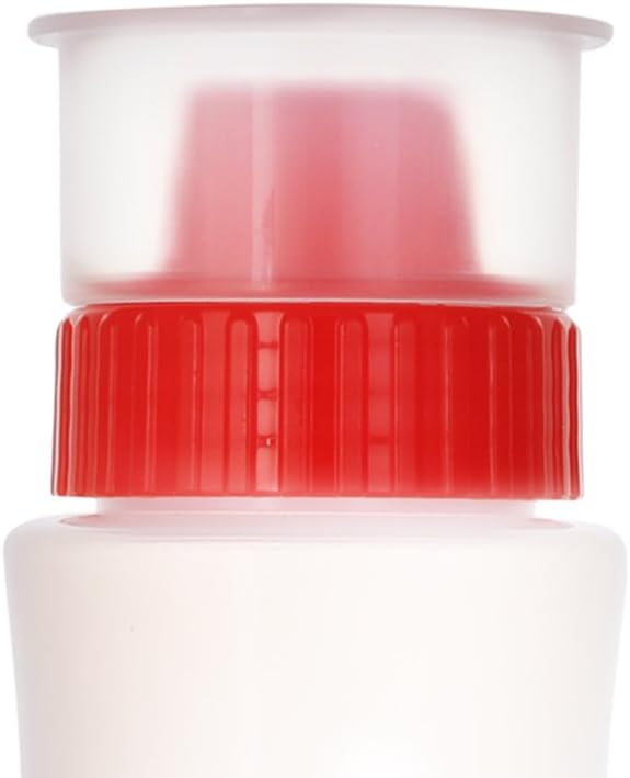 MXY 380ml Japanese Squeeze Bottle with Dust Lid, Creative 5 Hole Design for Salad, Vinegar, Ketchup, Honey, Oil (Red)