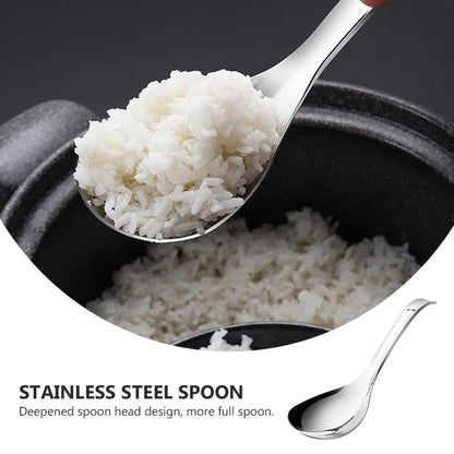 Cabilock Stainless Steel Rice Spoon 9.25 Inch Rice Ladle Paddle for Serving Fluffy Kitchen Utensil for Everyday Cooking