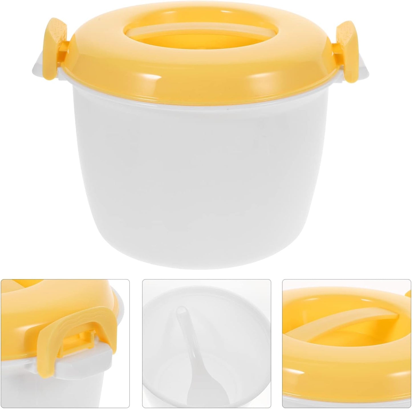 SHERCHPRY Microwave Rice Cooker, Plastic Microwave Pressure Cooker with Locking Lid for Cooking Steaming