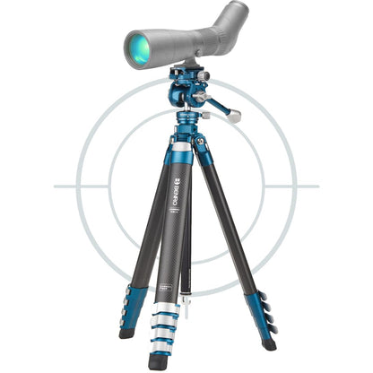 Benro CyanBird Pro Carbon Fiber Lightweight Tripod Kit for Birding & Wildlife for Scopes, Binoculars & Photography, Ball Head, Adjustable Legs, Arca-Swiss Plate, Flip Locks, 60" Max Ht, 9.9lb Payload