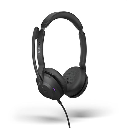 Jabra Evolve2 30 MS Wired Headset, USB-C, Stereo, Black – Lightweight, Portable Telephone Headset with 2 Built-in Microphones – Work Headset with Superior Audio and Reliable Comfort