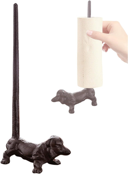 12'' Counter Dog Paper Towel Holder Cast Iron Paper Towel Holder Funny Toilet Paper Holder for The Floor or in The