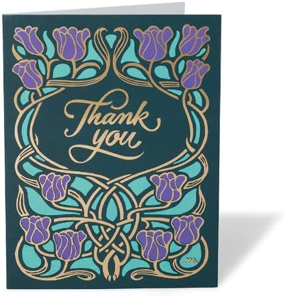 Metropolitan Museum of Art Gilded Book Covers - Boxed Set of 18 Foil Stamped 'Thank-You' Notecards