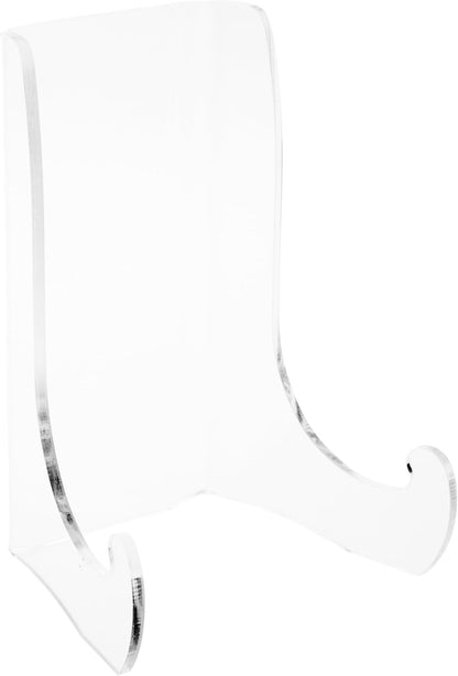 Plymor Clear Acrylic Flat Back Easel with Shallow Support Ledges, 7.5" H x 5.375" W x 4.25" D