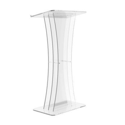 FixtureDisplays® Clear Acrylic Lucite Podium Pulpit Lectern 1803-3