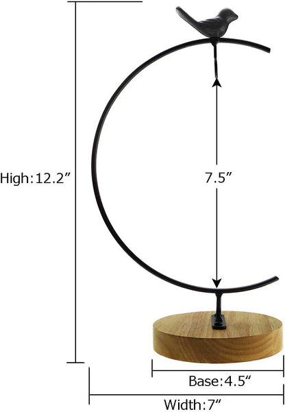 YY YEARCHY Metal Terrarium Ornament Display Stand, Flower Pot Iron Pothook for Hanging Glass Globe Ball (Black, 1)