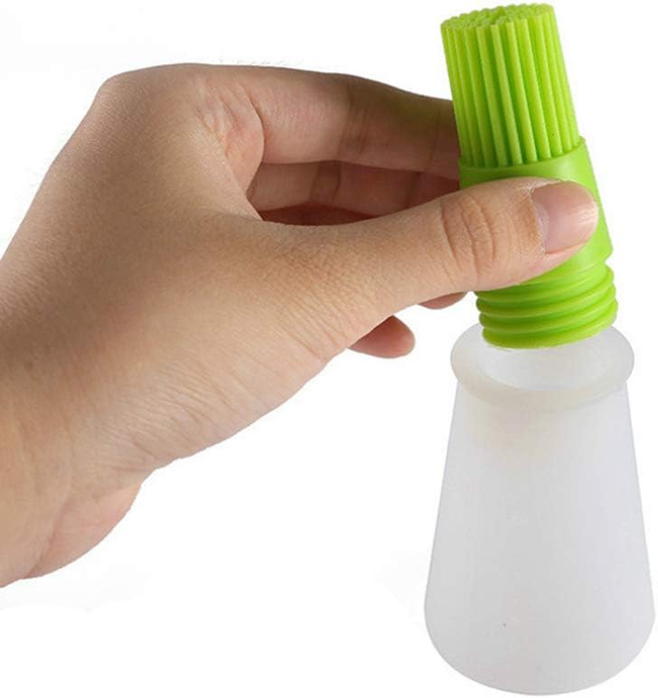 AKOAK 1 Pack Environmentally Friendly Silicone Flat-Bottomed Barbecue Oil Bottle Brush for Kitchen Baking and Cooking