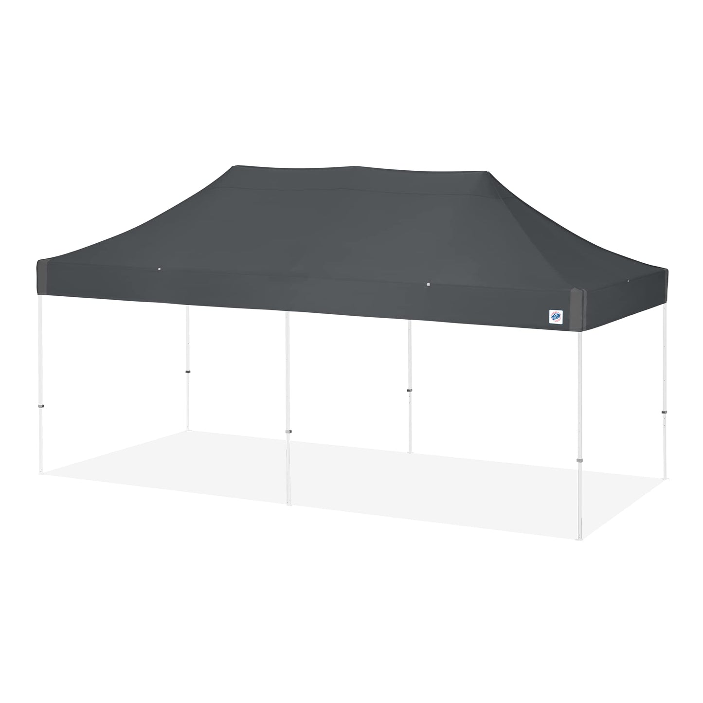 E-Z UP Vantage 10' x 20' Steel Shelter, White Frame, Steel Gray Top