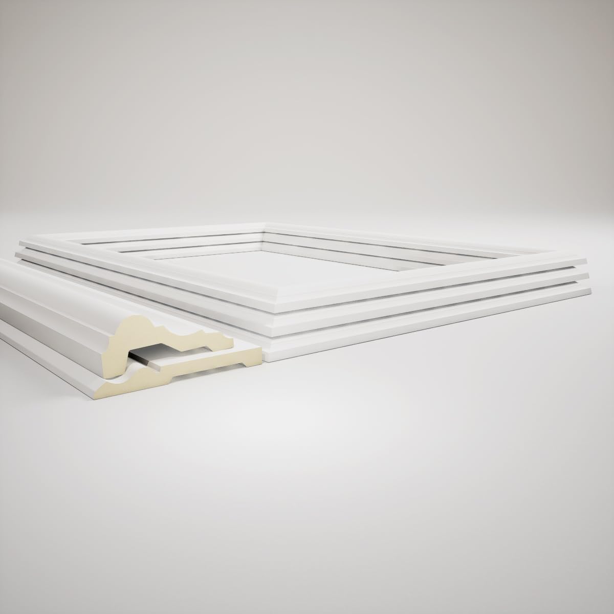 WPKUSQ101P032 94 1/2"L (Adjustable 32"H to 36"H) Ashford Square Panel Traditional Wainscot Paneling Kit