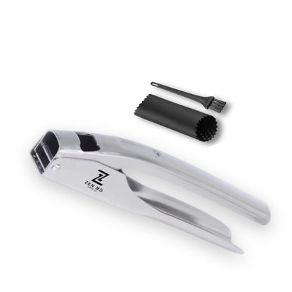 Premium Garlic Press Stainless Steel, Heavy Duty Mincer & Crusher Tool, Large Capacity Ginger Press and Masher, Easy Squeeze Presser, Rustproof Dishwasher Safe Kitchen Gadget