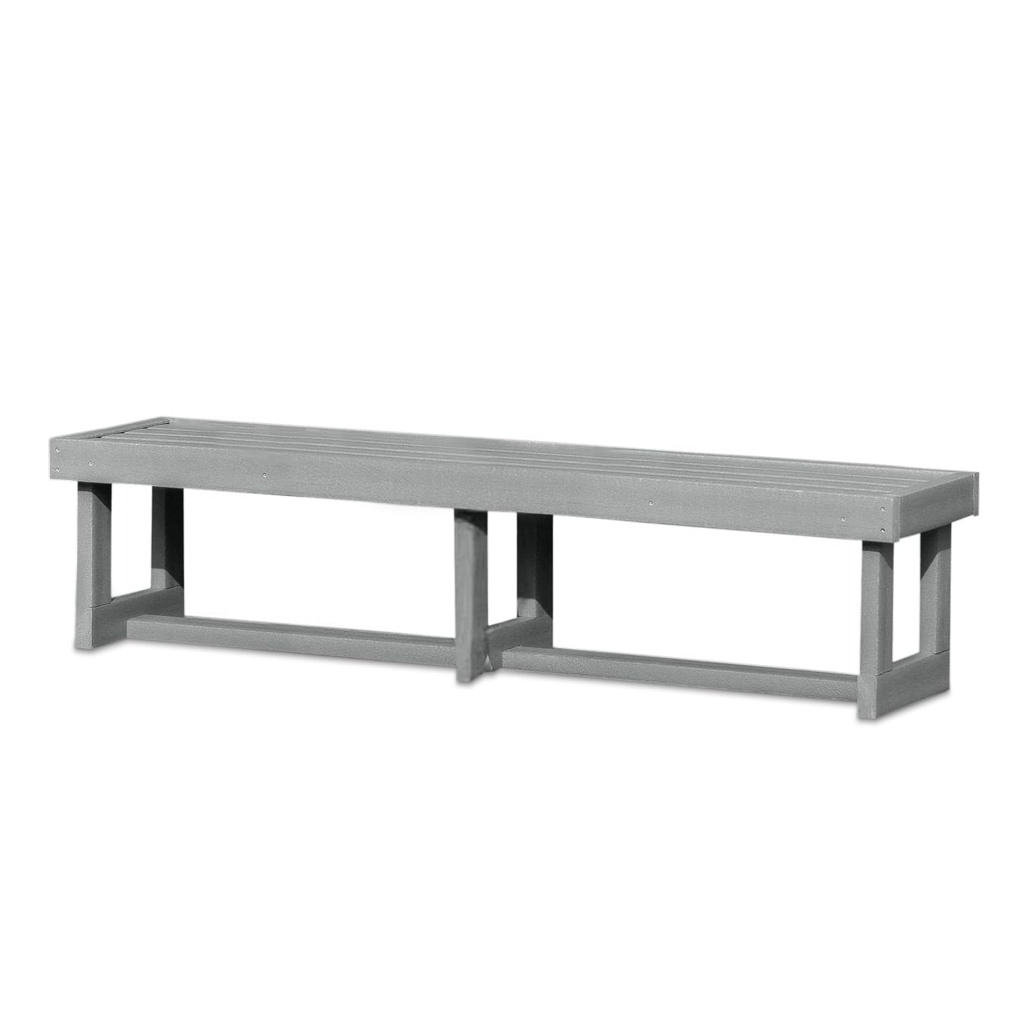 Durawood Dent-Saver Bench for Tennis Courts, Locker Rooms, Parks, Marina, and More (Gray, 4)