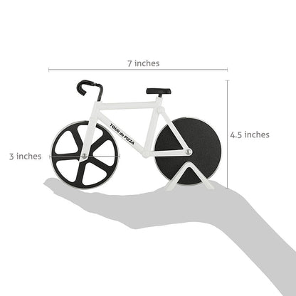 Bicycle Pizza Cutter - TOUR de PIZZA Cutter with Display Stand - White Elephant Gifts, Kitchen Gagdets, Funny Gift Ideas