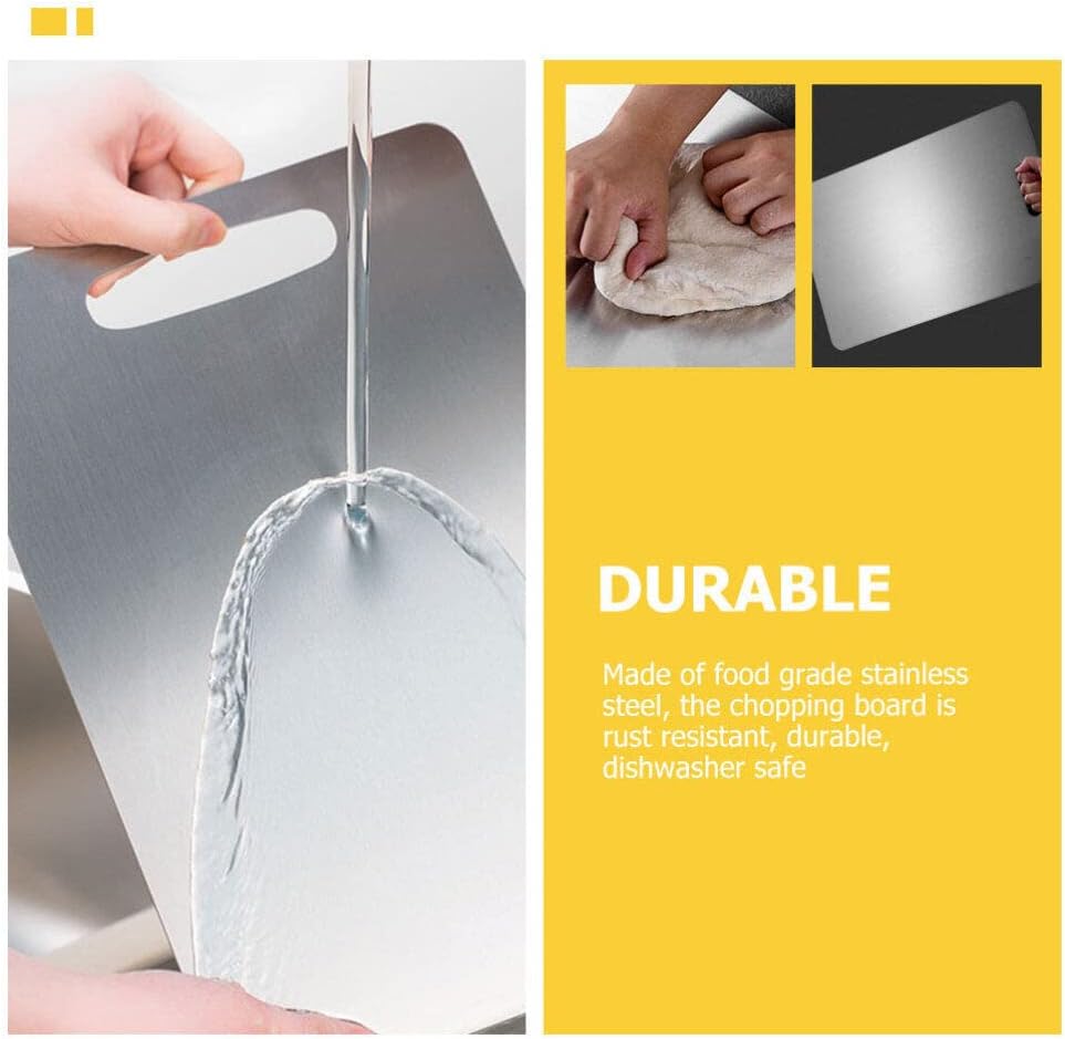 Yardwe Stainless Steel Cutting Board, Extra Large Metal Kitchen Chopping Board, Marble Dough Board