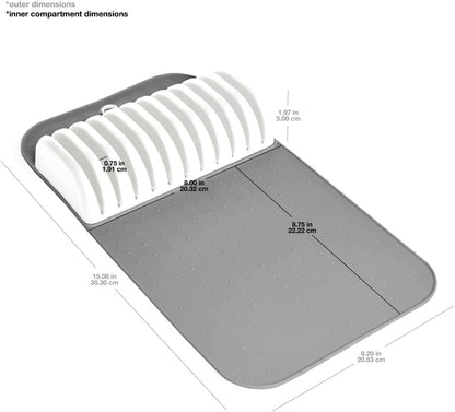 Madesmart Premium Antimicrobial Classic Large Knife Mat, Soft-Grip Non-Slip Drawer Organizer, EPA Certified, White