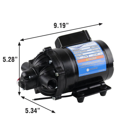 Everflo EF7000-BOX 7.0 GPM 12V Diaphragm Pump-1/2 FNPT Ports, Black
