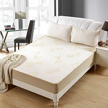 21 inch (Calking(78x84)) OctoRose Premium up to Deep Waterproof Fitted Sheet Mattress Cover Pad Protector.