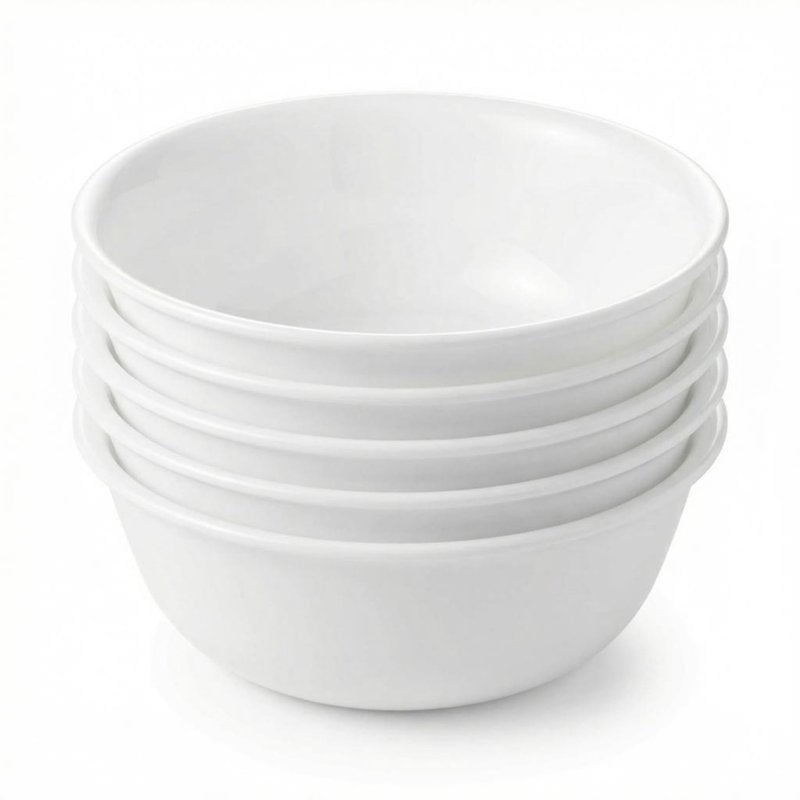 Corelle Vitrelle 28-oz Soup/Cereal Bowls Set of 6 Chip & Crack Resistant Dinnerware Bowls for Soup, Ramen, Cereal and More, Triple Layer Glass, Winter Frost White