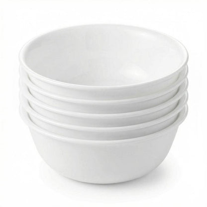 Corelle Vitrelle 28-oz Soup/Cereal Bowls Set of 6 Chip & Crack Resistant Dinnerware Bowls for Soup, Ramen, Cereal and More, Triple Layer Glass, Winter Frost White