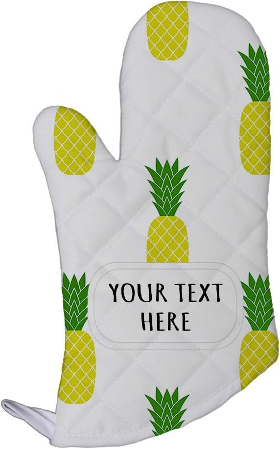 Polyester Oven Mitt, Custom Pineapple Seamless Pattern, Adults Kitchen Mittens