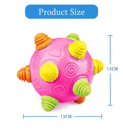 Toddlers Baby Music Shake Dancing Ball Toy, Move and Crawl Ball Toys for Kids,Bouncing Sensory Learning Ball Toys Ideal Gift for Baby Boys and Girls, Endless Fun for Children (Navy Blue),18+ Months