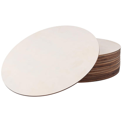 SENJEOK 30PCS 12 Inch Wooden Circles, 1/10 InchThick Unfinished Round Wood Discs, 30x2.5cm Wooden Cutouts, Wood Sign for DIY, Craft