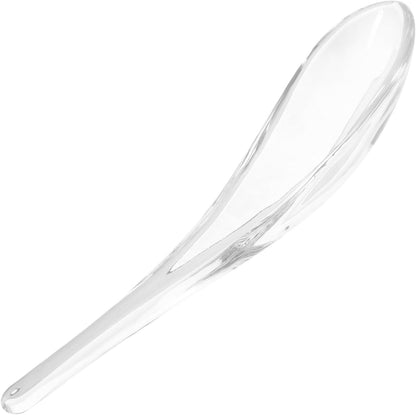 CALLARON Glass Spoon Set for Kitchen and Restaurant, Clear Glass Food, Cake, Rice, Soup Spoons, Ice Cream Spoon