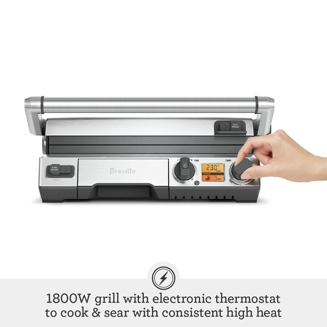 Breville BGR820XL Smart Grill, Brushed Stainless Steel