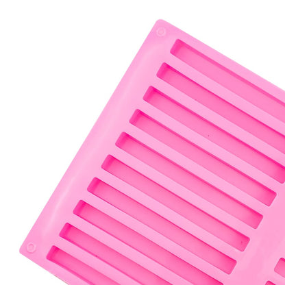 2 PACK Chocolate Rod Stick Silicone Strip Molds, 20 Bars Strips Biscuit Candy Molds for Cookies Candy Crayon Candle Soap Ice Cube Tray