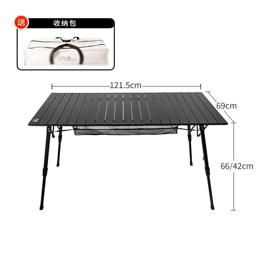 HYUIO Outdoor Egg Roll Table Folding Table and Chair Aluminum Alloy Table Picnic Table Barbecue Camping Table